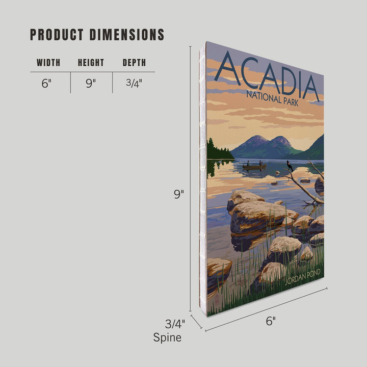 Lined 6x9 Journal, Acadia National Park, Maine, Jordan Pond, Lay Flat, 193 Pages, FSC paper Home Lantern Press 