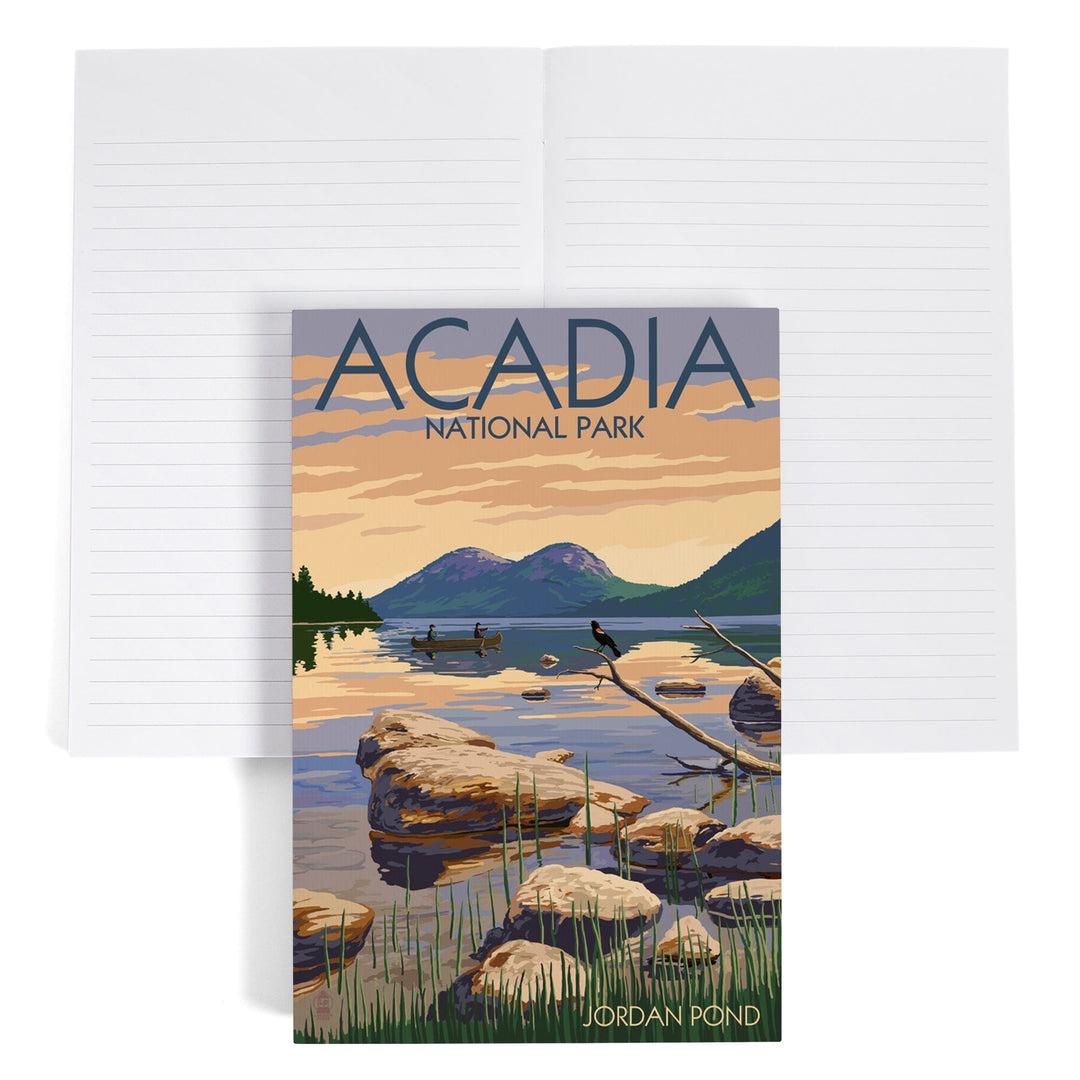 Lined 6x9 Journal, Acadia National Park, Maine, Jordan Pond, Lay Flat, 193 Pages, FSC paper Home Lantern Press 