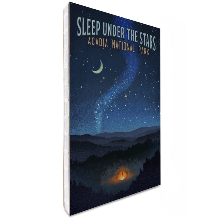 Lined 6x9 Journal, Acadia National Park, Maine, Sleep Under Stars, Lay Flat, 193 Pages, FSC paper Home Lantern Press 