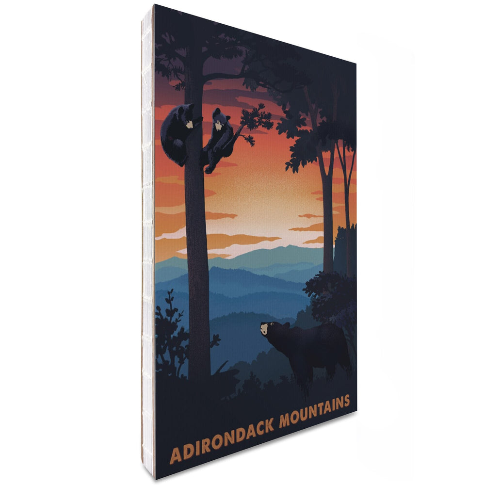 Lined 6x9 Journal, Adirondack Mountains, Black Bear Family, Sunset, Lay Flat, 193 Pages, FSC paper Home Lantern Press 