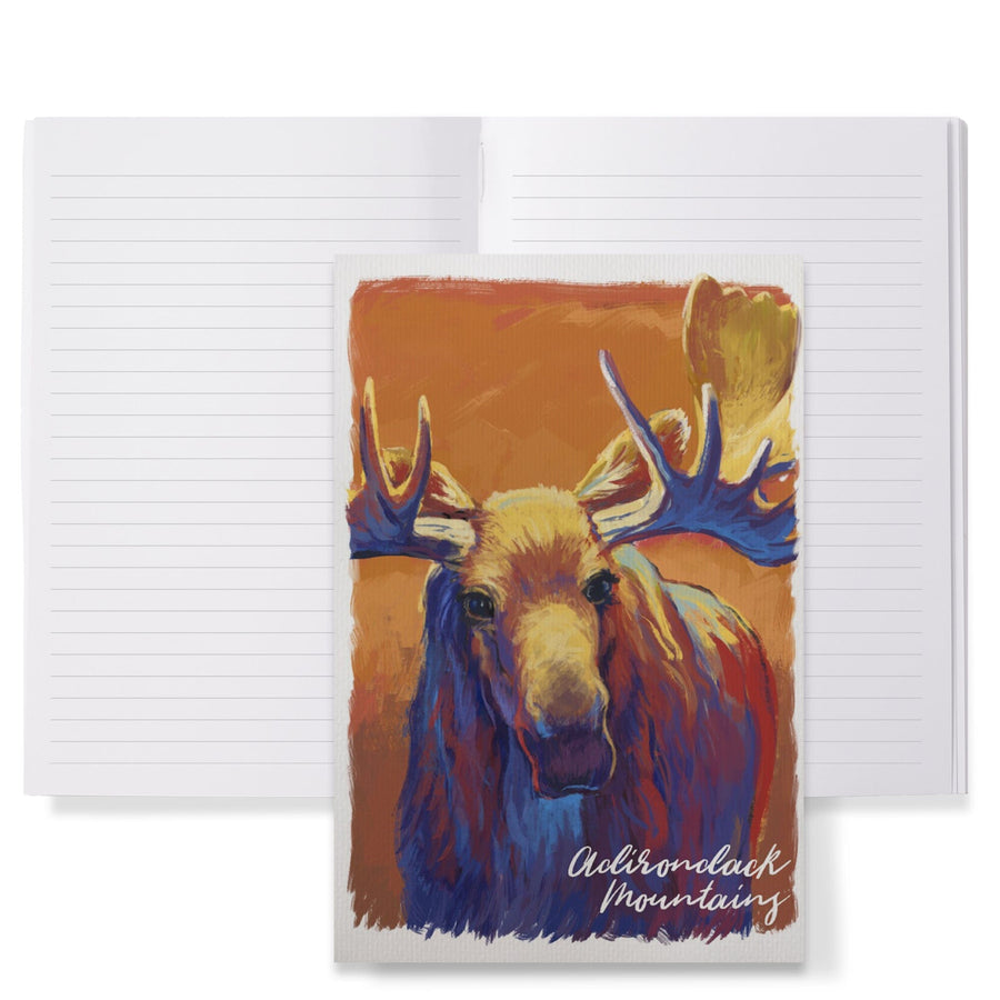 Lined 6x9 Journal, Adirondack Mountains, Moose, Vivid, Lay Flat, 193 Pages, FSC paper Home Lantern Press 