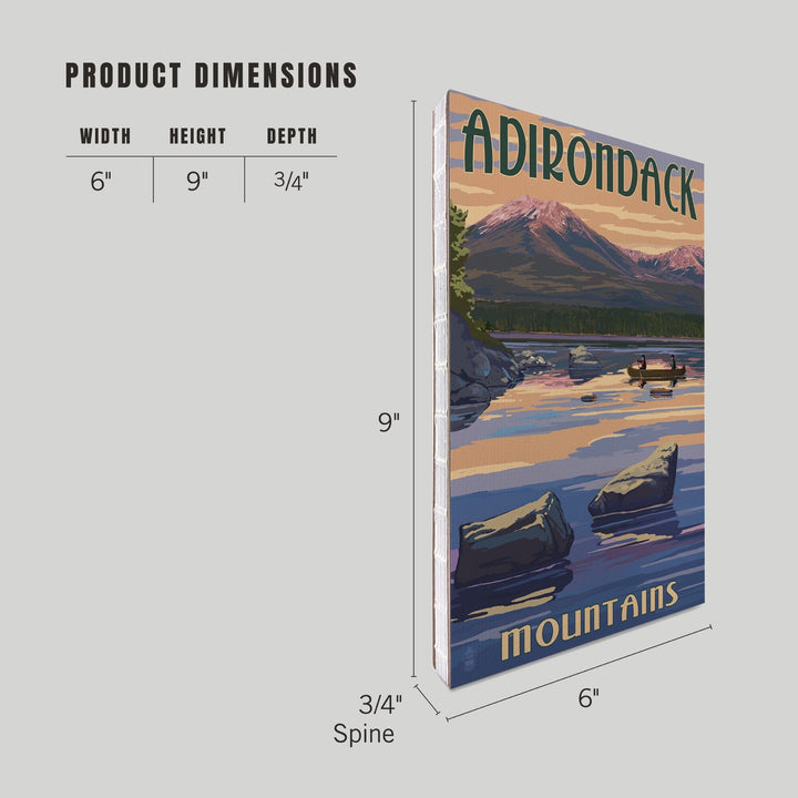 Lined 6x9 Journal, Adirondack Mountains, New York, Lake and Mountain View, Lay Flat, 193 Pages, FSC paper Home Lantern Press 