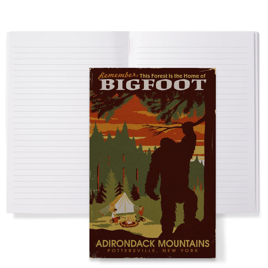 Lined 6x9 Journal, Adirondack Mountains, Pottersville, NY, Home of Bigfoot, WPA Style, Lay Flat, 193 Pages, FSC paper Home Lantern Press 