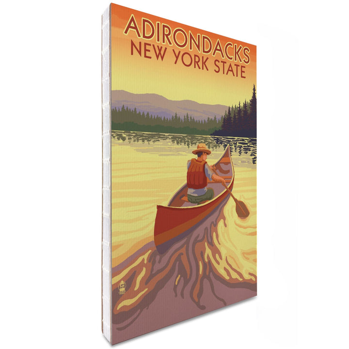 Lined 6x9 Journal, Adirondacks, New York, Canoe Scene, Lay Flat, 193 Pages, FSC paper Home Lantern Press 