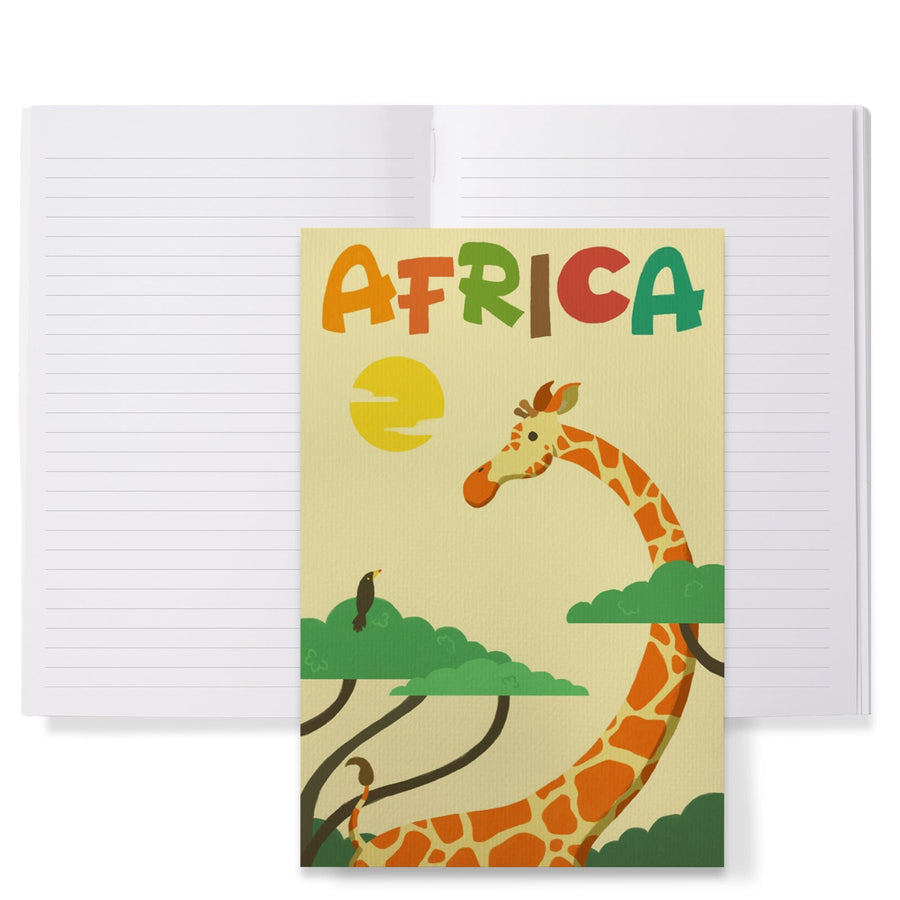 Lined 6x9 Journal, Africa, Giraffe, Playful Vector, Lay Flat, 193 Pages, FSC paper Home Lantern Press 