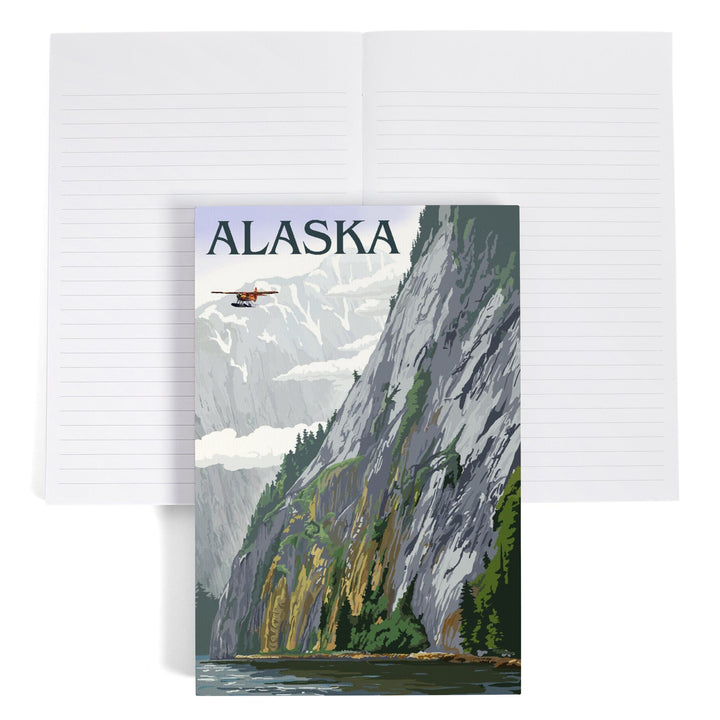 Lined 6x9 Journal, Alaska, Misty Fjords and Float Plane, Lay Flat, 193 Pages, FSC paper Home Lantern Press 