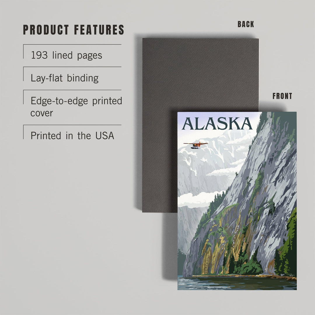 Lined 6x9 Journal, Alaska, Misty Fjords and Float Plane, Lay Flat, 193 Pages, FSC paper Home Lantern Press 