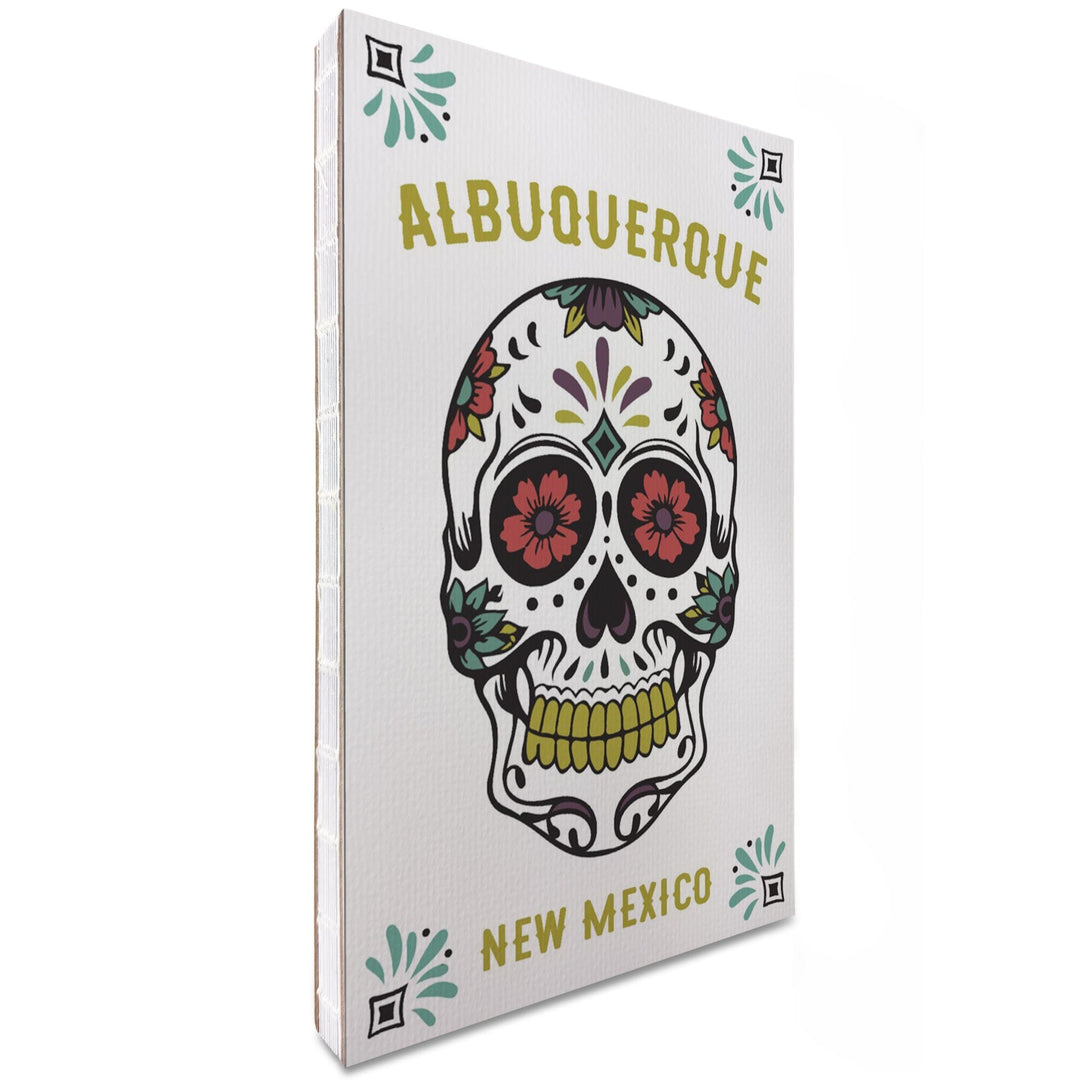 Lined 6x9 Journal, Albuquerque, New Mexico, Day of the Dead, Sugar Skull (White and Magenta), Lay Flat, 193 Pages, FSC paper Home Lantern Press 