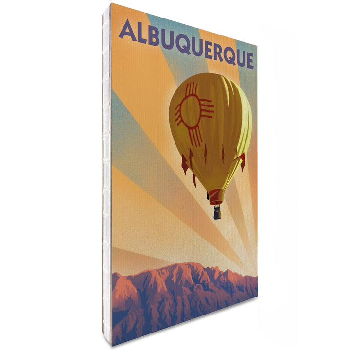 Lined 6x9 Journal, Albuquerque, New Mexico, Hot Air Balloon, Lithograph, Lay Flat, 193 Pages, FSC paper Home Lantern Press 