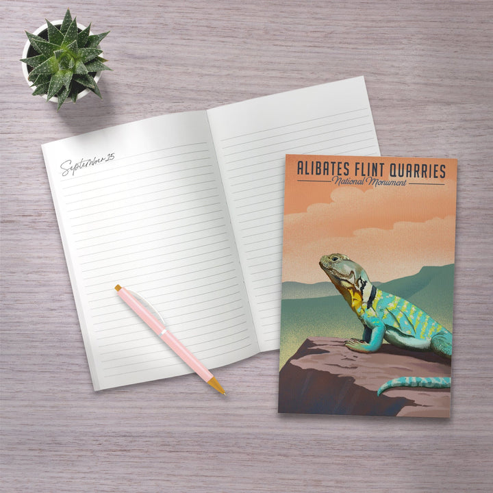 Lined 6x9 Journal, Alibates Flint Quarries National Monument, Texas, Collared Lizard Litho, Lay Flat, 193 Pages, FSC paper Home Lantern Press 