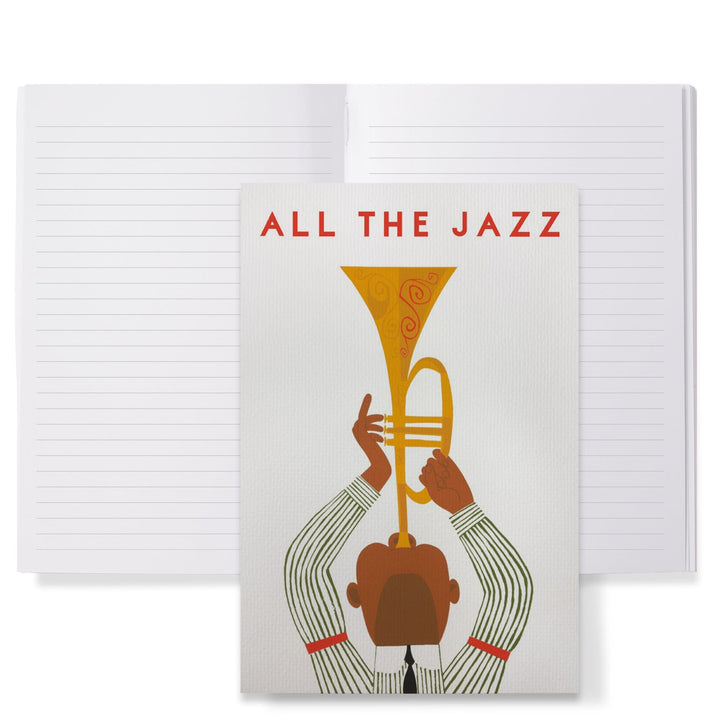 Lined 6x9 Journal, All The Jazz, Horn Player, Lay Flat, 193 Pages, FSC paper Home Lantern Press 