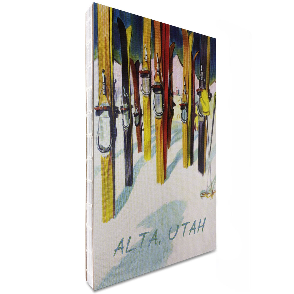 Lined 6x9 Journal, Alta, Utah, Colorful Skis, Lay Flat, 193 Pages, FSC paper Home Lantern Press 
