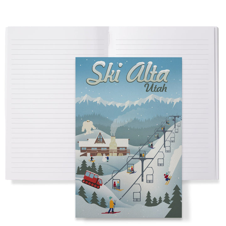 Lined 6x9 Journal, Alta, Utah, Retro Ski Resort, Lay Flat, 193 Pages, FSC paper Home Lantern Press 