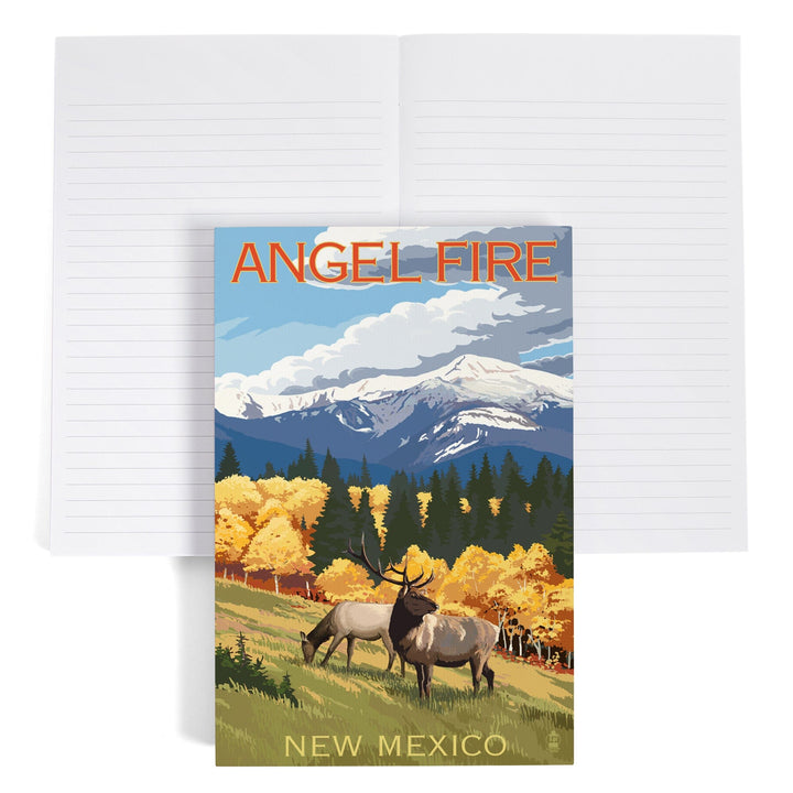 Lined 6x9 Journal, Angel Fire, New Mexico, Elk and Mountains, Lay Flat, 193 Pages, FSC paper Home Lantern Press 