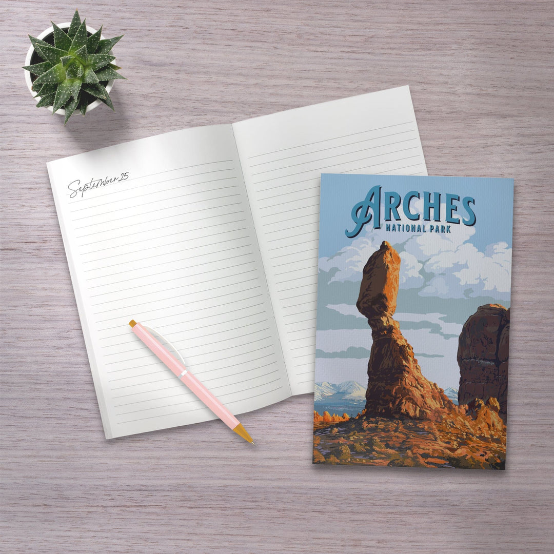 Lined 6x9 Journal, Arches National Park, Utah, Balanced Rock, Lay Flat, 193 Pages, FSC paper Home Lantern Press 