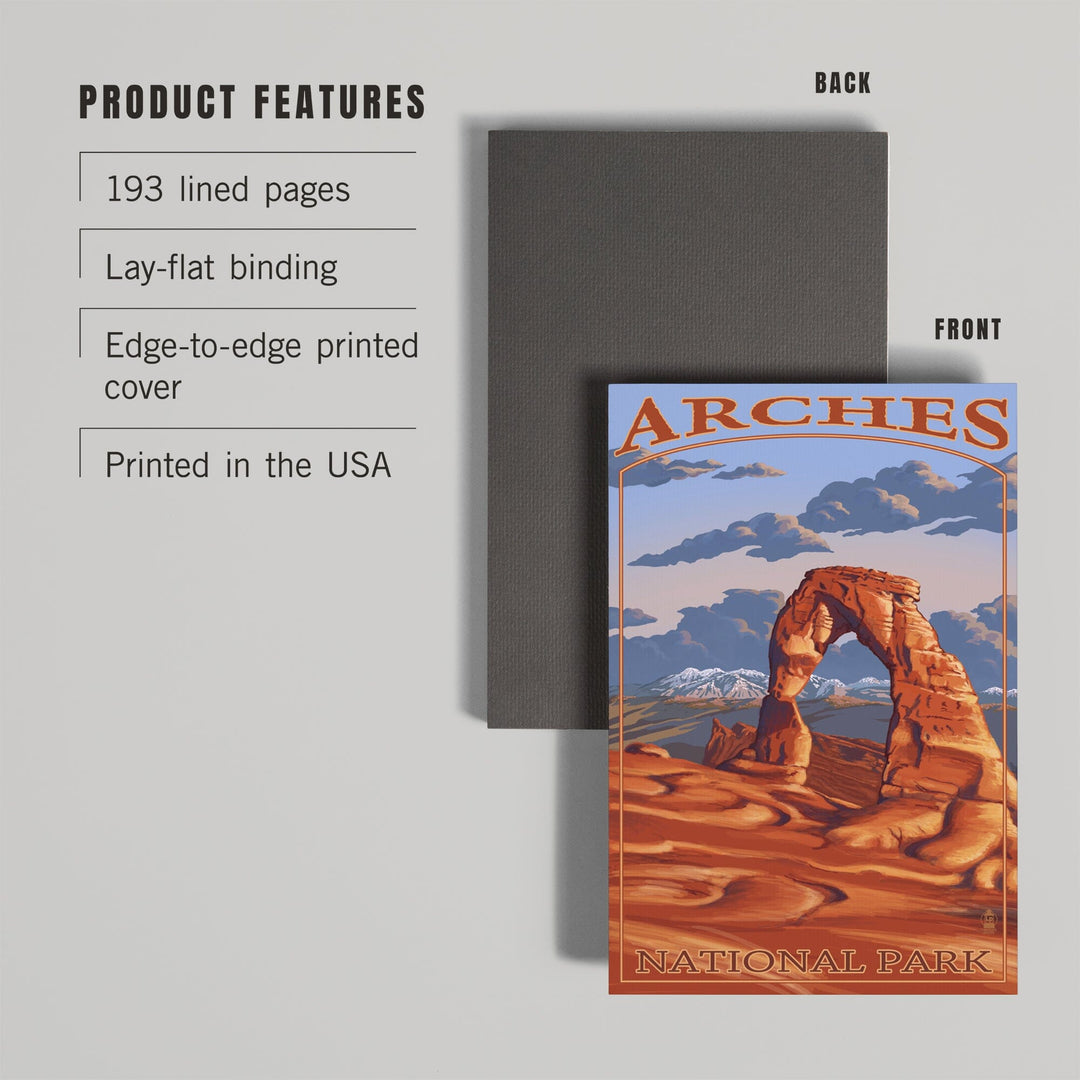 Lined 6x9 Journal, Arches National Park, Utah, Delicate Arch, Painterly Series, Lay Flat, 193 Pages, FSC paper Home Lantern Press 