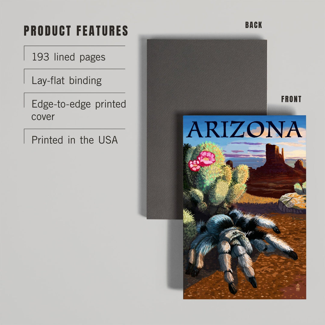 Lined 6x9 Journal, Arizona, Blond Tarantula, Lay Flat, 193 Pages, FSC paper Home Lantern Press 