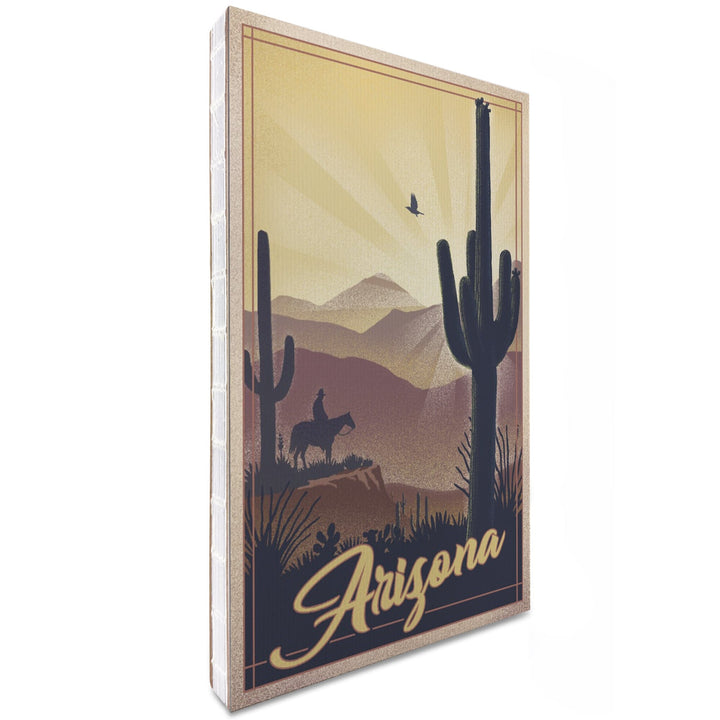 Lined 6x9 Journal, Arizona, Desert Scene, Lithograph, Lay Flat, 193 Pages, FSC paper Home Lantern Press 