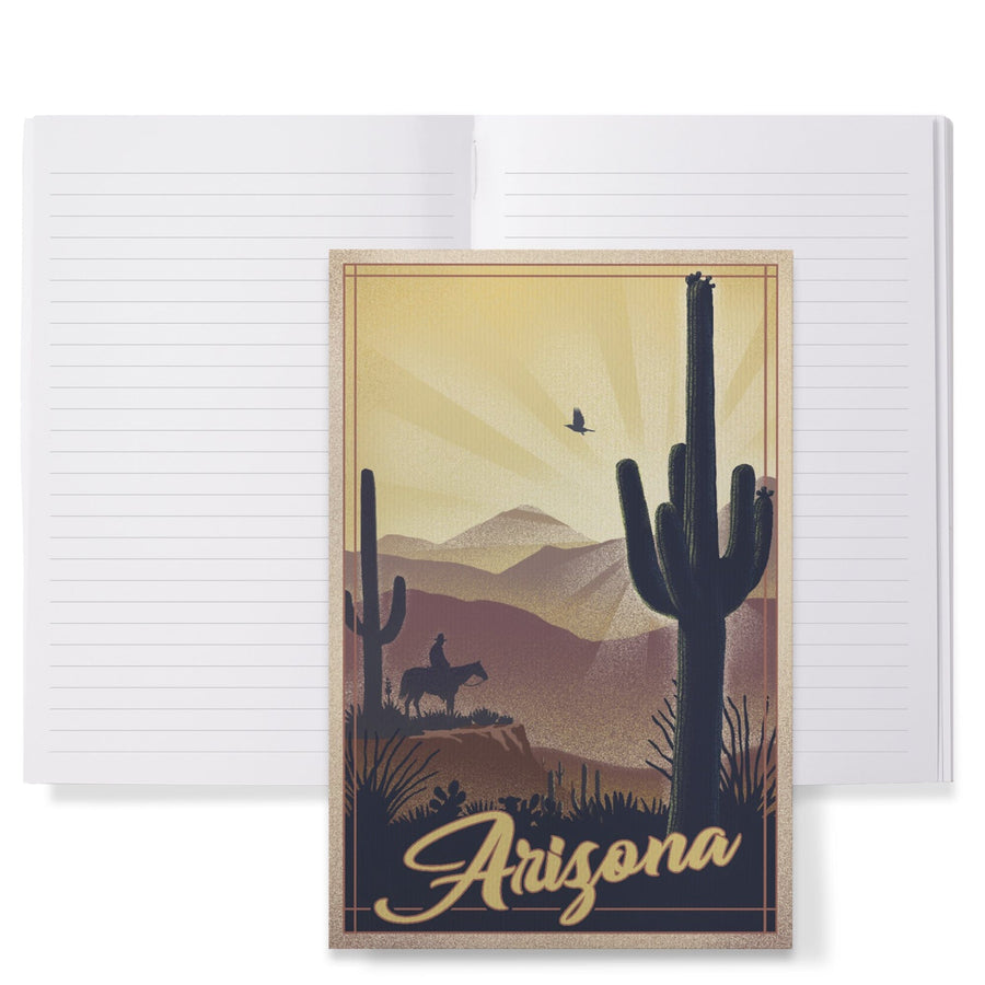 Lined 6x9 Journal, Arizona, Desert Scene, Lithograph, Lay Flat, 193 Pages, FSC paper Home Lantern Press 