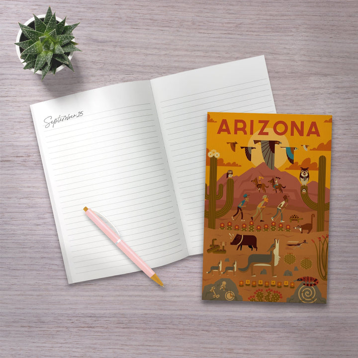 Lined 6x9 Journal, Arizona, Geometric, Lay Flat, 193 Pages, FSC paper Home Lantern Press 