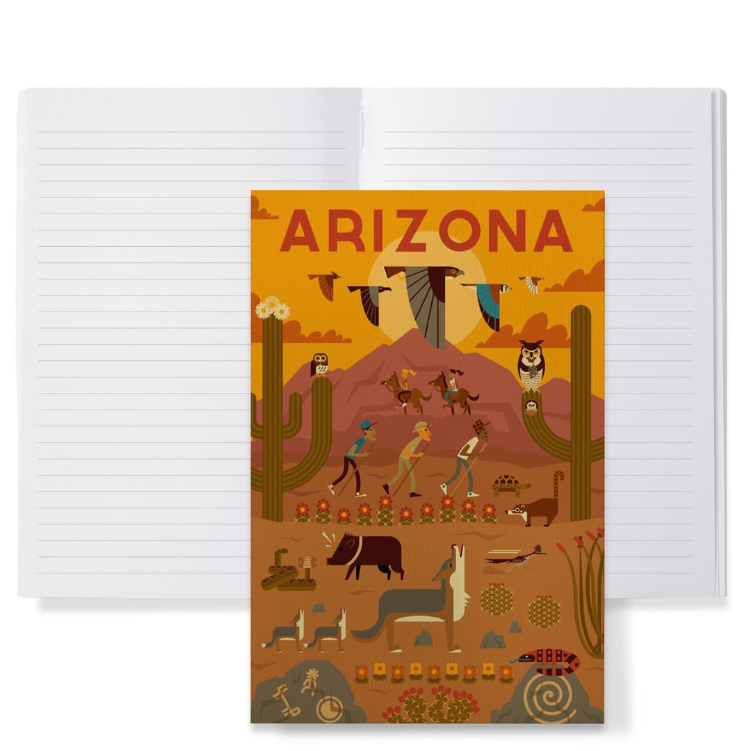 Lined 6x9 Journal, Arizona, Geometric, Lay Flat, 193 Pages, FSC paper Home Lantern Press 