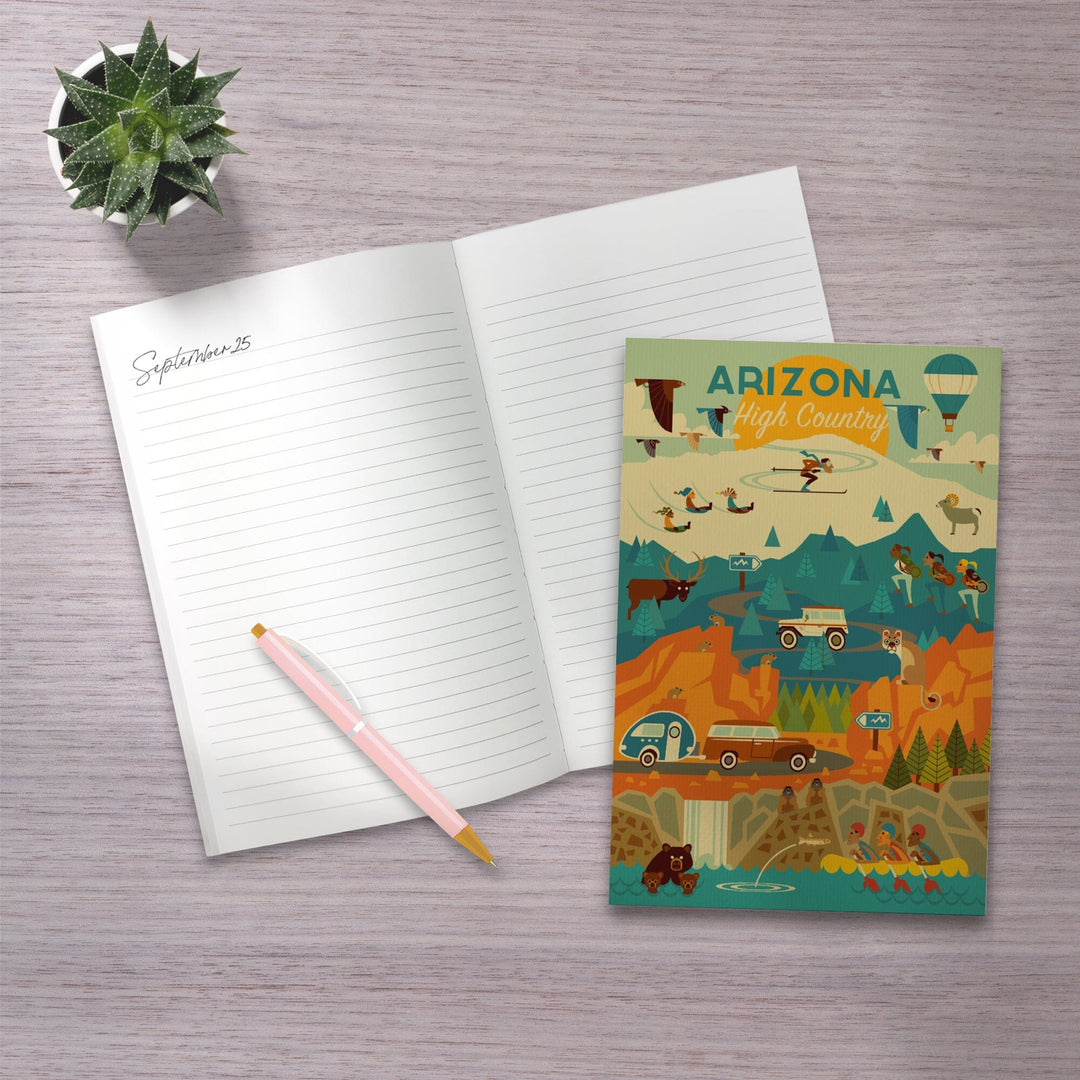 Lined 6x9 Journal, Arizona High Country, Mountain Geometric, Lay Flat, 193 Pages, FSC paper Home Lantern Press 