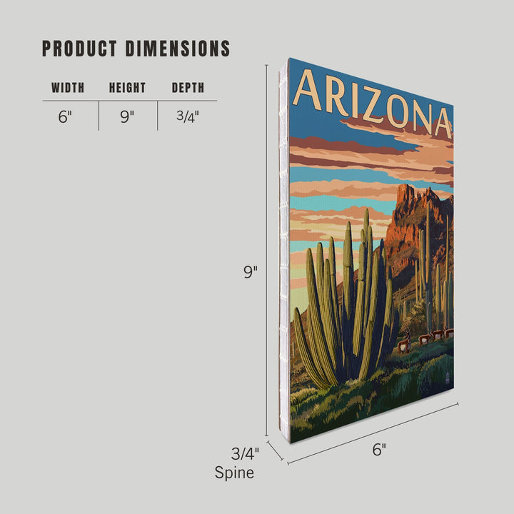 Lined 6x9 Journal, Arizona, Organ Pipe Cactus, Lay Flat, 193 Pages, FSC paper Home Lantern Press 