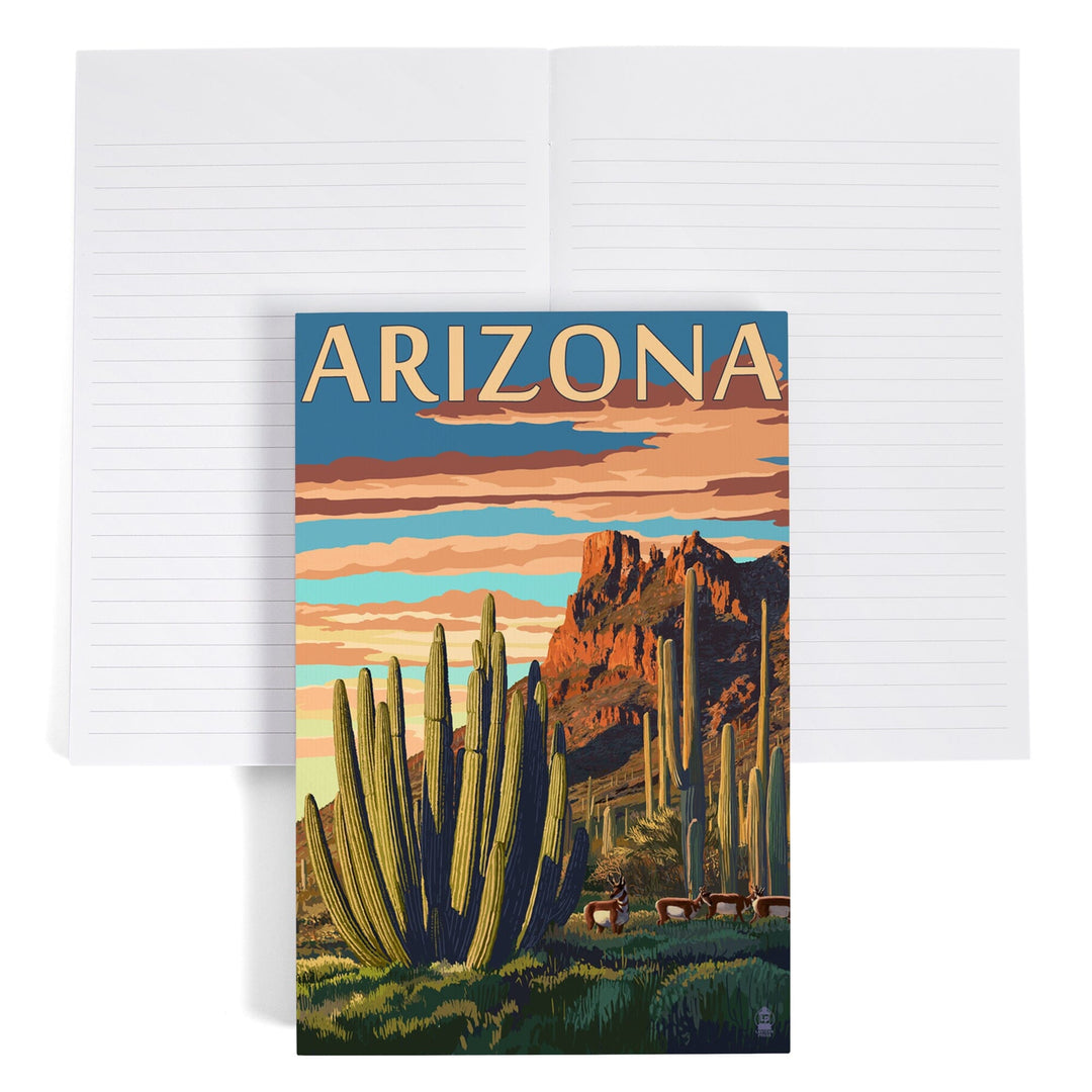 Lined 6x9 Journal, Arizona, Organ Pipe Cactus, Lay Flat, 193 Pages, FSC paper Home Lantern Press 