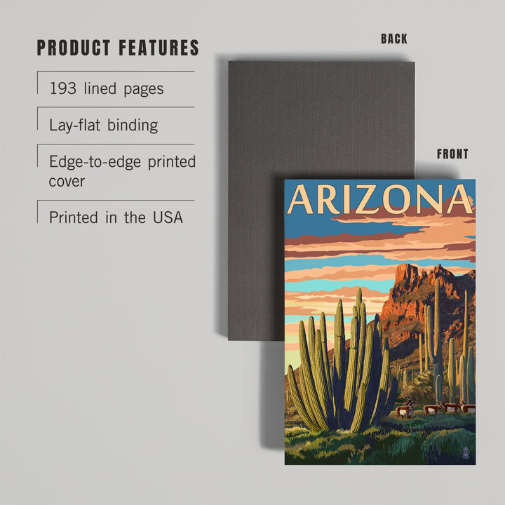 Lined 6x9 Journal, Arizona, Organ Pipe Cactus, Lay Flat, 193 Pages, FSC paper Home Lantern Press 