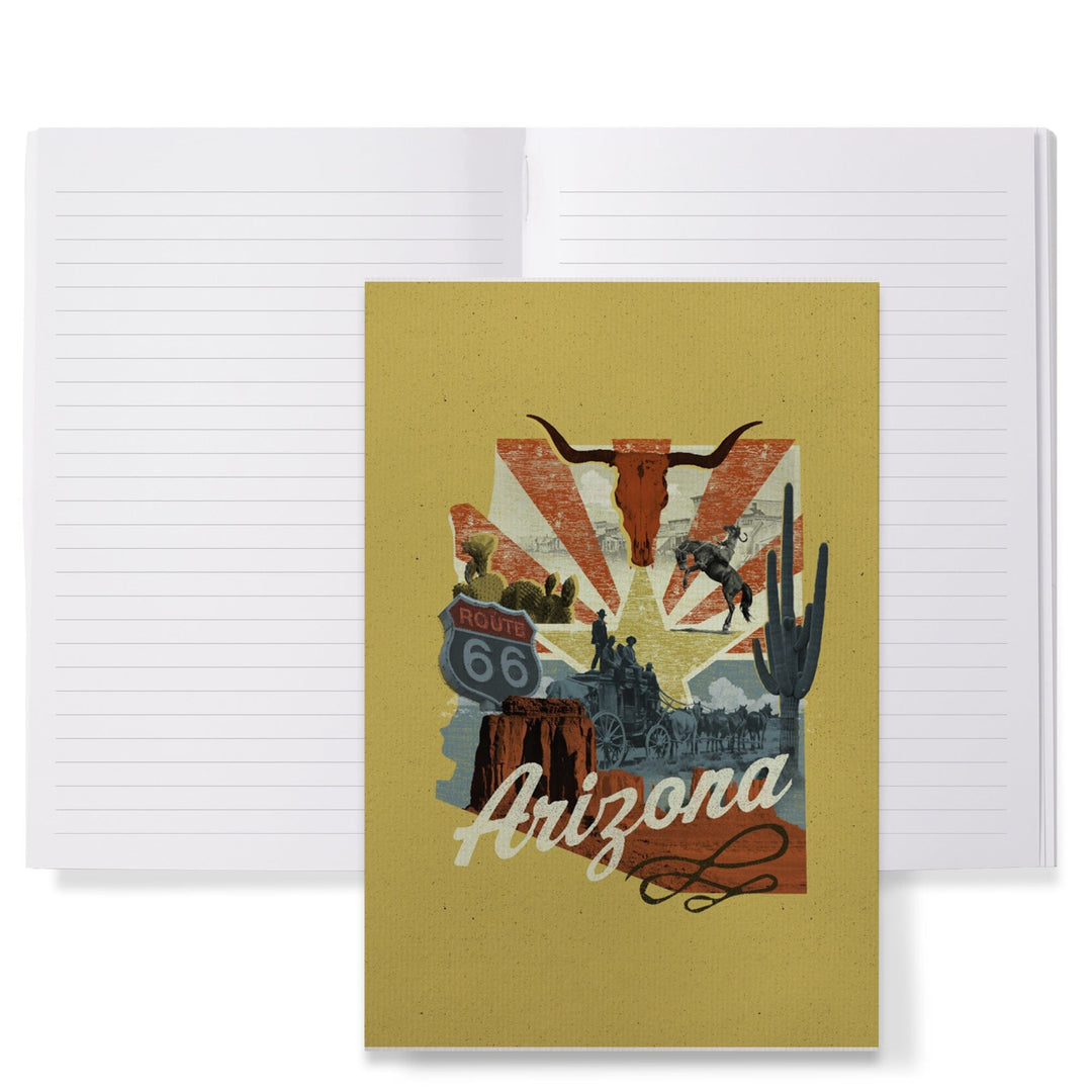 Lined 6x9 Journal, Arizona, Photomontage, State Series, Lay Flat, 193 Pages, FSC paper Home Lantern Press 