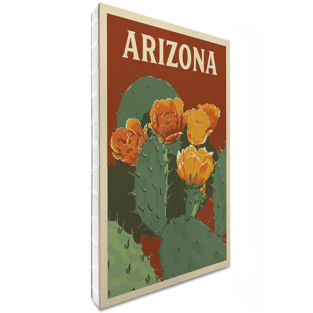 Lined 6x9 Journal, Arizona, Prickly Pear Cactus, Letterpress, Lay Flat, 193 Pages, FSC paper Home Lantern Press 