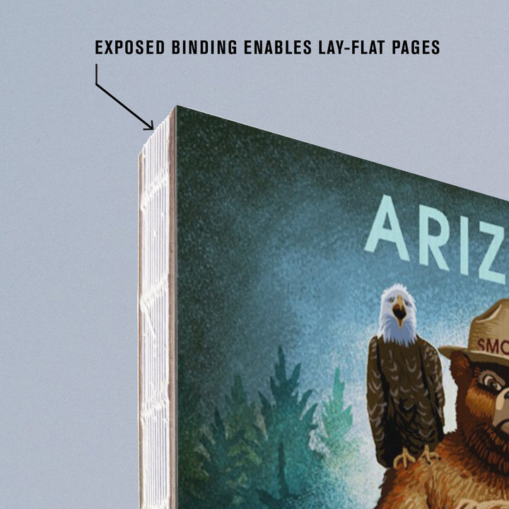 Lined 6x9 Journal, Arizona, Smokey Bear, Only You Can Prevent Wildfires, Lay Flat, 193 Pages, FSC paper Home Lantern Press 