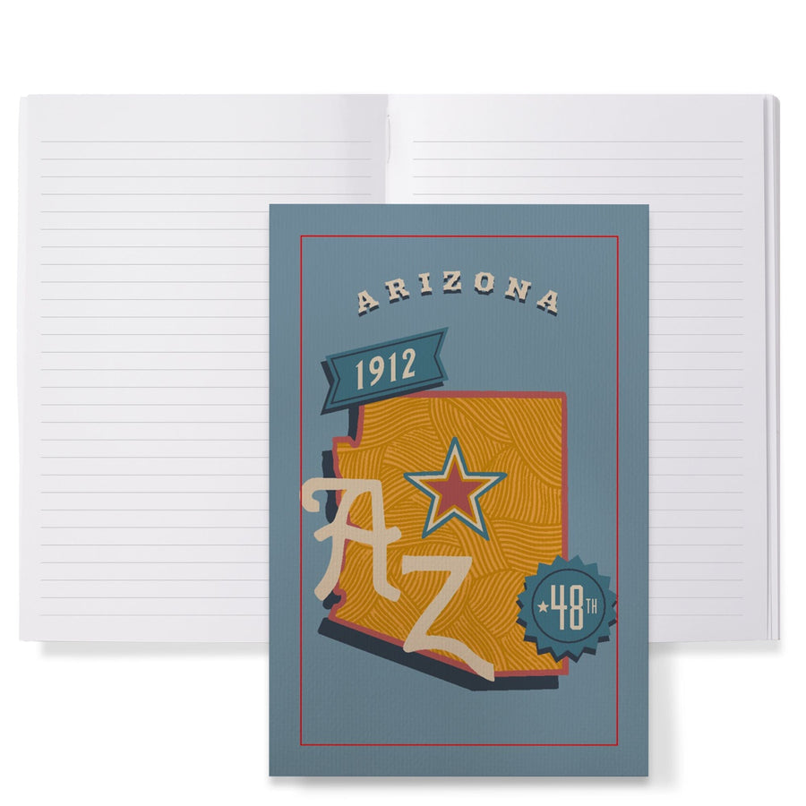 Lined 6x9 Journal, Arizona, Statehood, State Series, Lay Flat, 193 Pages, FSC paper Home Lantern Press 