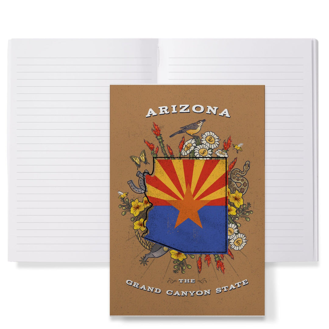 Lined 6x9 Journal, Arizona, Treasure Trove, State Series, Lay Flat, 193 Pages, FSC paper Home Lantern Press 