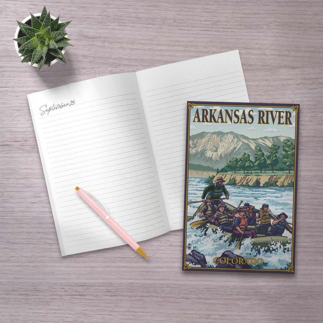 Lined 6x9 Journal, Arkansas River, Colorado, River Rafting, Lay Flat, 193 Pages, FSC paper Home Lantern Press 