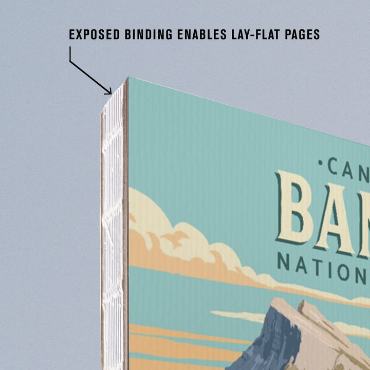 Lined 6x9 Journal, Banff National Park, Canada, Mount Rundle and Bear, Painterly, Lay Flat, 193 Pages, FSC paper Home Lantern Press 