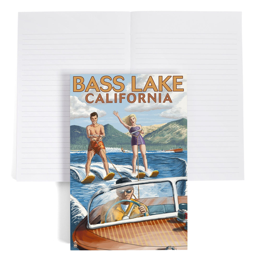 Lined 6x9 Journal, Bass Lake, California, Water Skiing, Lay Flat, 193 Pages, FSC paper Home Lantern Press 