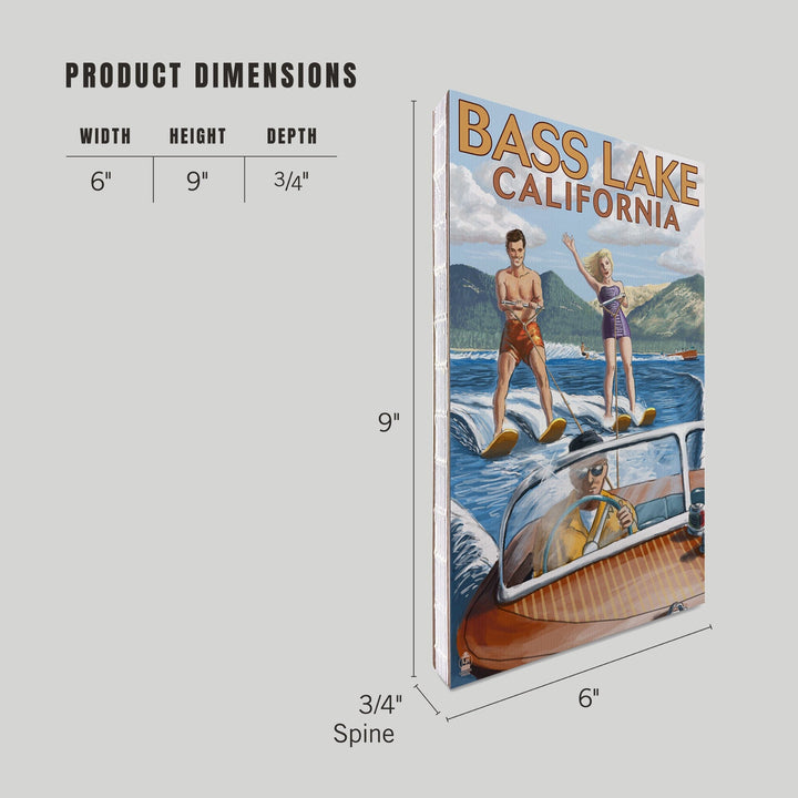 Lined 6x9 Journal, Bass Lake, California, Water Skiing, Lay Flat, 193 Pages, FSC paper Home Lantern Press 