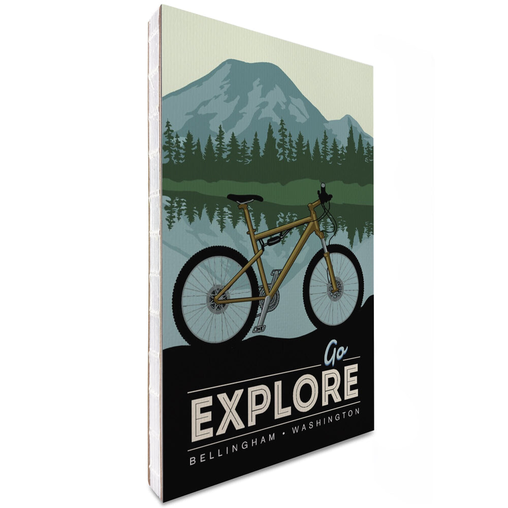 Lined 6x9 Journal, Bellingham, Washington, Go Explore, Bike, Lay Flat, 193 Pages, FSC paper Home Lantern Press 