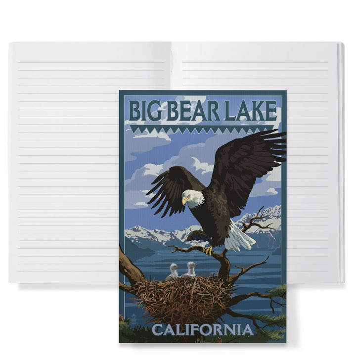 Lined 6x9 Journal, Big Bear Lake, California, Bald Eagle and Chicks, Lay Flat, 193 Pages, FSC paper Home Lantern Press 