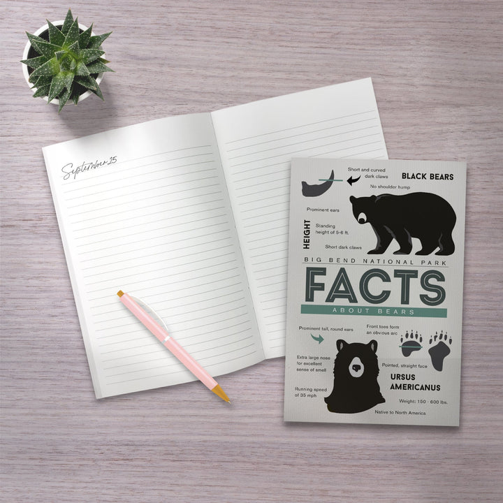 Lined 6x9 Journal, Big Bend National Park, Texas, Facts About Black Bears, Lay Flat, 193 Pages, FSC paper Home Lantern Press 