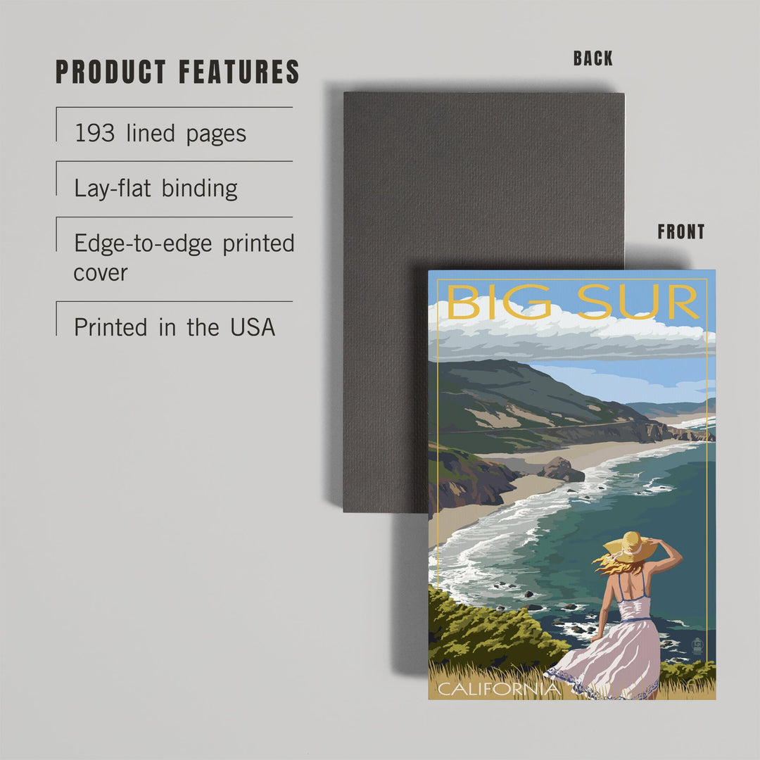 Lined 6x9 Journal, Big Sur, California, Coast Scene, Lay Flat, 193 Pages, FSC paper Home Lantern Press 