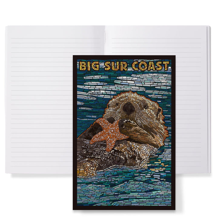 Lined 6x9 Journal, Big Sur, California, Coast, Sea Otter, Mosaic, Lay Flat, 193 Pages, FSC paper Home Lantern Press 