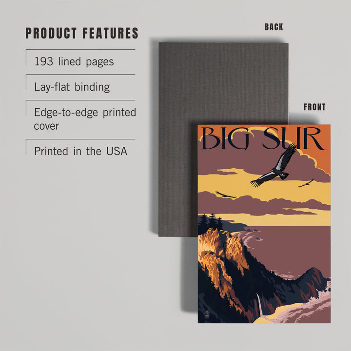 Lined 6x9 Journal, Big Sur, California, Condors, Lay Flat, 193 Pages, FSC paper Home Lantern Press 