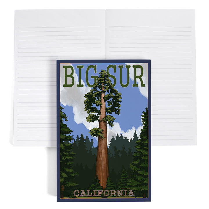 Lined 6x9 Journal, Big Sur, California, Redwood Tree, Lay Flat, 193 Pages, FSC paper Home Lantern Press 