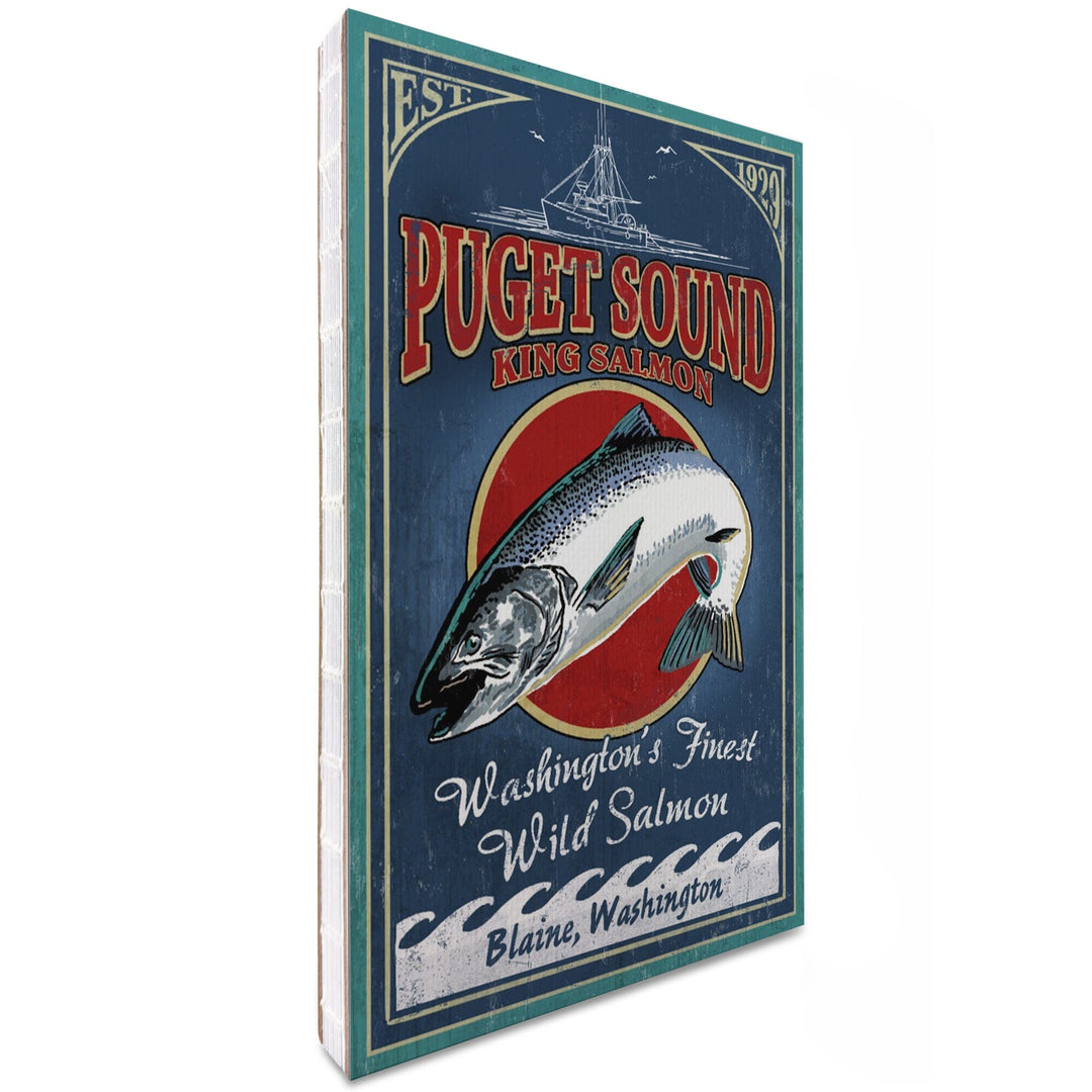 Lined 6x9 Journal, Blaine, Washington, Salmon Vintage Sign (lp_archive), Lay Flat, 193 Pages, FSC paper Home Lantern Press 