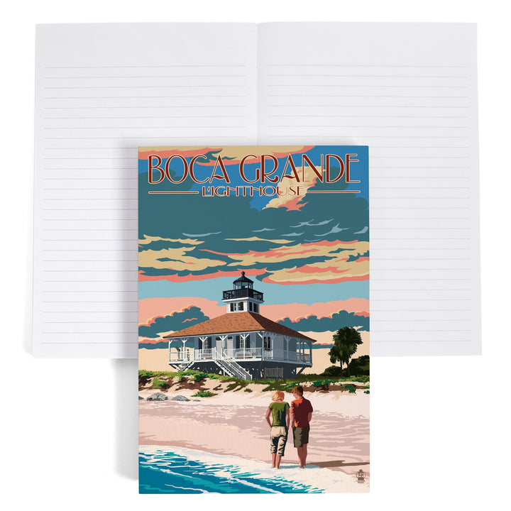 Lined 6x9 Journal, Boca Grande, Florida, Lighthouse, Lay Flat, 193 Pages, FSC paper Home Lantern Press 