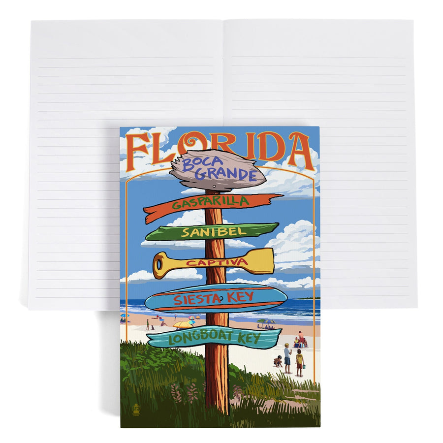 Lined 6x9 Journal, Boca Grande, Florida, Sign Destinations, Lay Flat, 193 Pages, FSC paper Home Lantern Press 