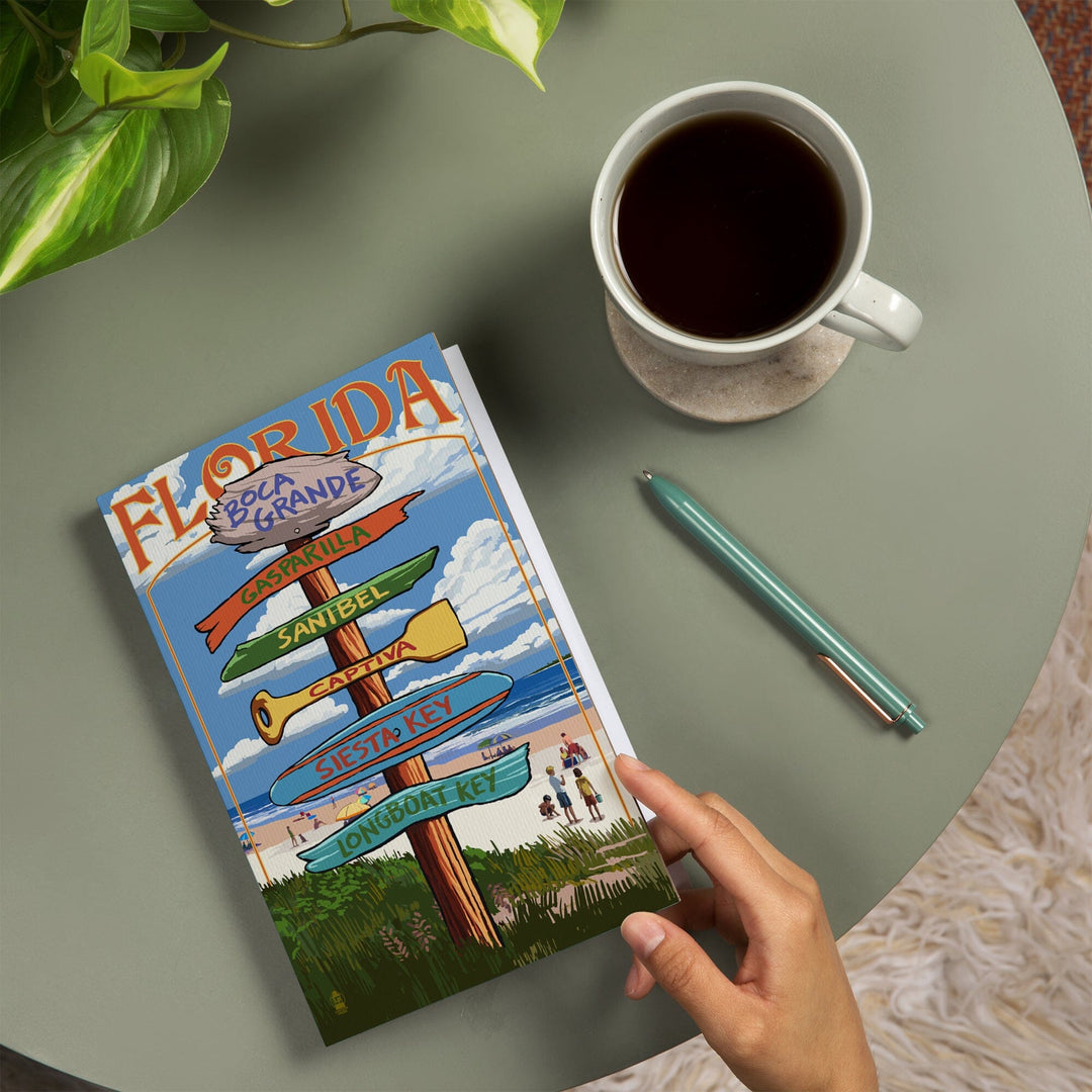 Lined 6x9 Journal, Boca Grande, Florida, Sign Destinations, Lay Flat, 193 Pages, FSC paper Home Lantern Press 
