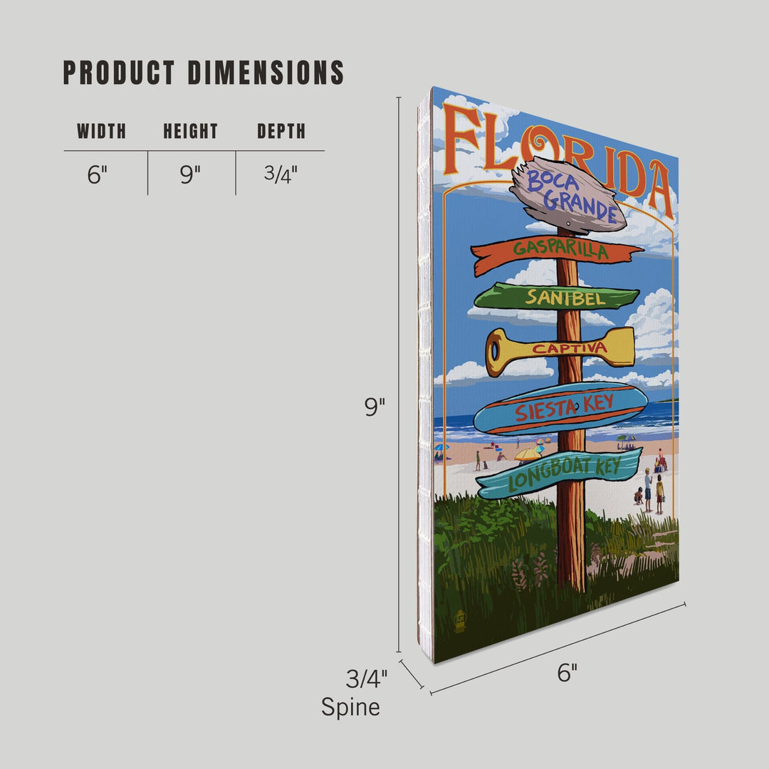 Lined 6x9 Journal, Boca Grande, Florida, Sign Destinations, Lay Flat, 193 Pages, FSC paper Home Lantern Press 